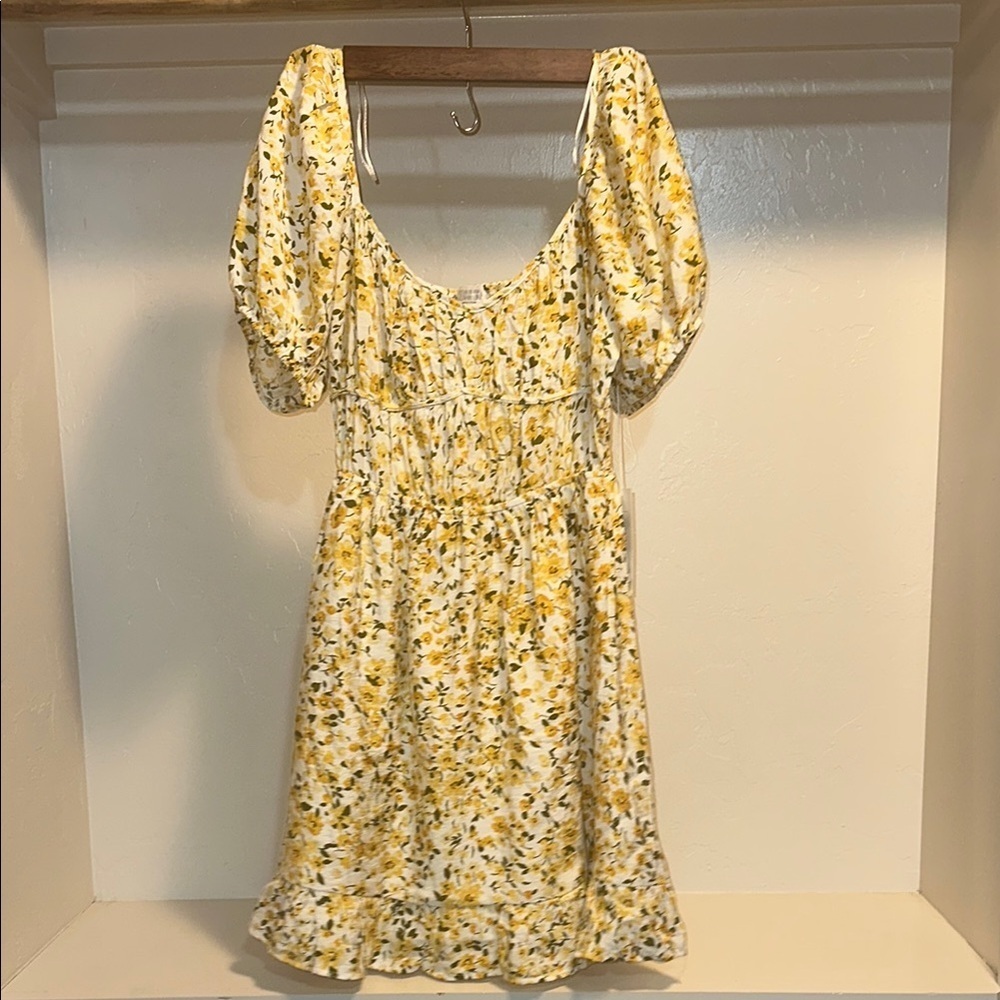 Sienna Sky Yellow and White Floral Mini Dress